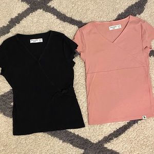 Abercrombie Kids Girls Lot of 2 Short Sleeve V Neck Shirts size 11 / 12